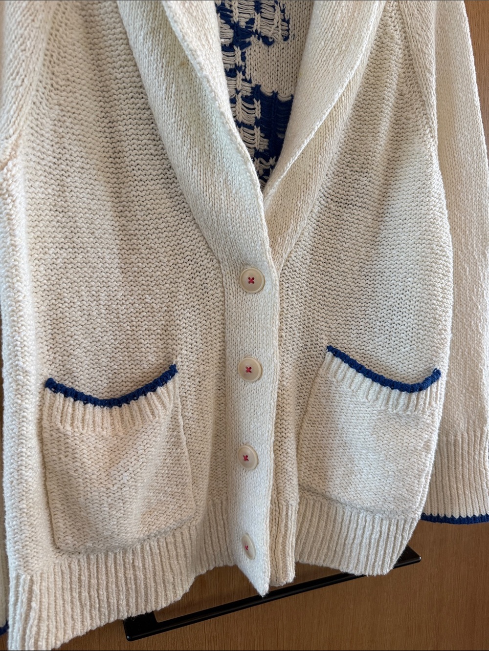 Anthropologie Maeve Lobster Cardigan Sweater Cream Color size Small - Picture 8 of 16